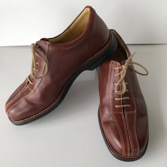 SANDRO MOSCOLONI Men Brown Soft Leather Lace-Up Comfort Anatomic Gel Oxford 11D - Picture 3 of 16